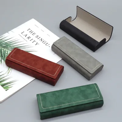 Best Travel Hard Glasses Case Eyewear Case with Hanger for Sunglasses and Eyeglasses Durable PU Leather Metal Storage Box