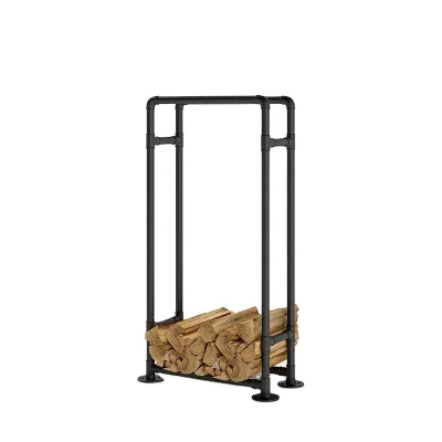 Free Sample Modern Simple Practical Customizable Iron Indoor and Outdoor Metal Firewood Rack Easily Assembled Log Holder