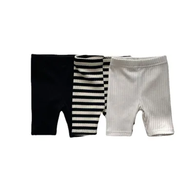 Spring New Korean Version Organic Cotton Five-Quarter Riding Pants for Children High-Stretch Straight Style Outerwear