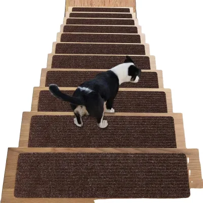 Pet Friendly Low-profile PVC Backing Non-slip Stair Treads Carpet Anti slip Stair Mat for Home Office
