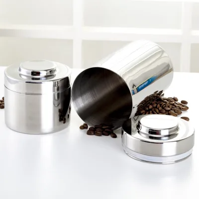 Stainless Steel Coffee Canister Stackable Coffee Canister Airtight Coffee Canisters with Airtight Lids