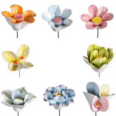 Jingdezhen Ceramic High Temperature Handmade Artificial Flower Vase Eternal Decoration Creative Fresh Simple Style Home
