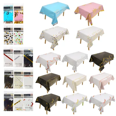 Wholesale Disposable Aluminum Foil Full-Print Rectangle Tablecloth Party Dining Desktop Oil-Proof Complete Set Festivals FB-ZB01