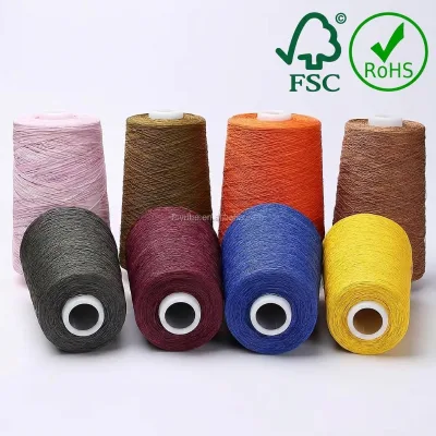 Factory Wholesale Paper Yarn, 0.1-0.8mm Eco Friendly 100% Paper Thread for Textile Processing