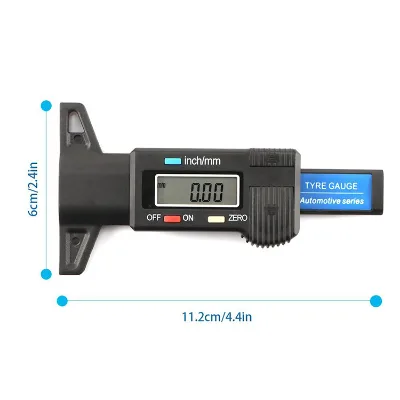 Digital Car Tyre Tire Pressure Measurer Tool Caliper Thickness Gauges Monitoring System Tread Depth Gauge Meter 0-1 Inch