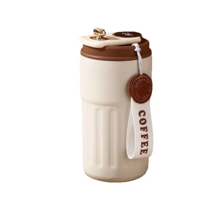 New Design Custom Accepatable Coffee Mugs BPA Free Stainless Steel Mugs With Hang Rope Gift