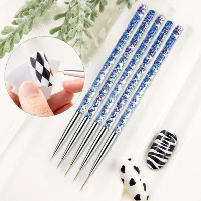 Professional 3-Piece Plastic Sequins Handle Multifunctional Nail Art Painted Line Tool Liner Graffiti Nail Tools Drawing Pen