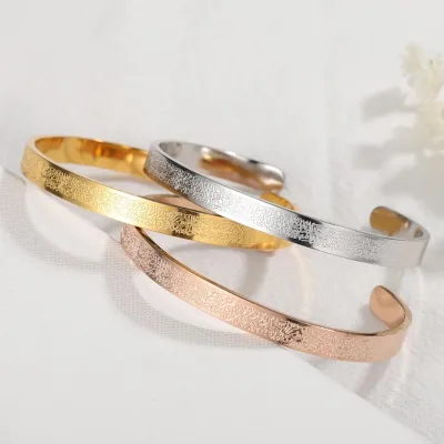 Inspire Jewelry Custom Gold Islamic Jewelry Muslim Gifts Engraved Word Bracelet Islamic Bangle Women Scripture Bracelet Cuff