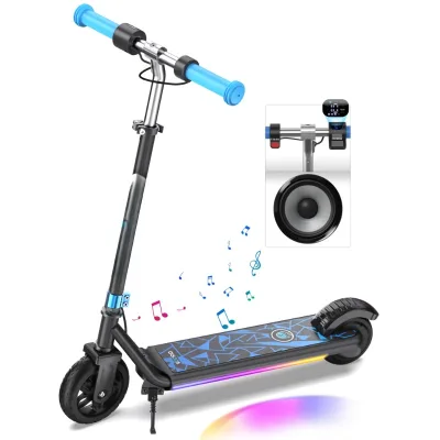 Wholesale 150W Powerful Motor Bluetooth Music Dual Braking System Adjustable Height Kids' Electric Scooters Toys