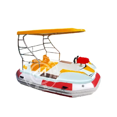 Inflatable Bumper Kids' Electric Motor Boat with Remote Control for Drifting on Lake or Pool Outdoor Activity