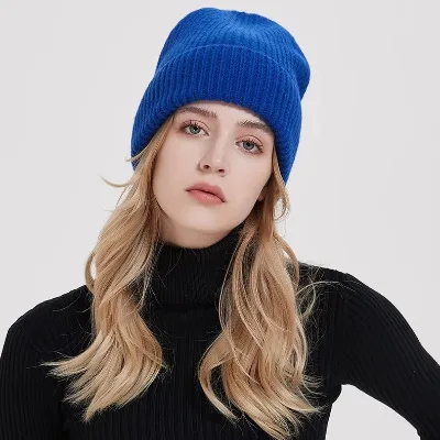 Oversized Wool Beanie Hat for Men and Women - Thick Knit, Extra Warm Winter Cap