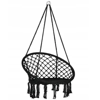 High Quality Modern Portable Cotton Round Hanging Rope Woven Folding Outdoor Camping Swing Chair