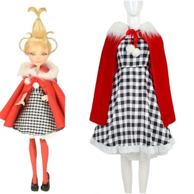 Wholesale Adult Christmas Cosplay Dress Green Movie Costume Cindy Green Ghosts Dress for Christmas Party