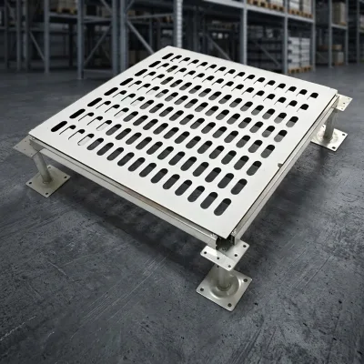 Steel Ventilated Floor Heavy-Duty Raised Access Floor Anti-Corrosion Anti-Static for Telecommunication Room