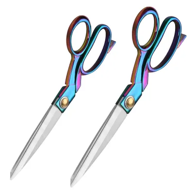 Plating Rainbow Stainless Steel Tailor Shears Professional Sewing Scissors for Clothing Fabric Leather Cutting Handmade Tailor
