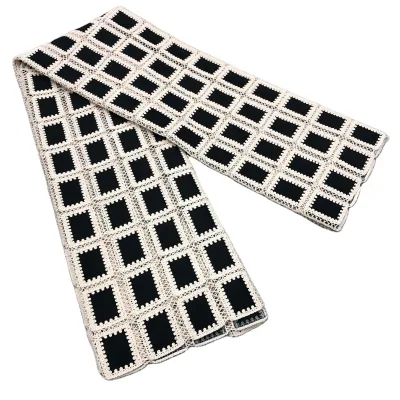 High-quality Vintage Plaid Embroidered Patchwork Colorful Lace Fabric for Home Decor and Clothing Design