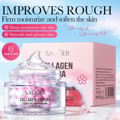 SADOER Private Label Sakura Collagen Face Cream Deep Nourishing Moisturizing Skin Care for Beauty Skin