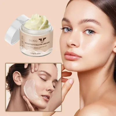 100% Grass Fed Unscented Finished Tallow Whitening Moisturizing Anti Wrinkle Nourishing Face Cream Lotion