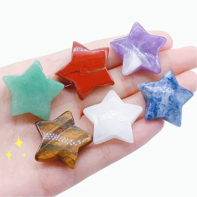 Wholesale Natural Stone Amethyst Crystals Carved Rose Quartz Star Shaped Crystal Star for Healing