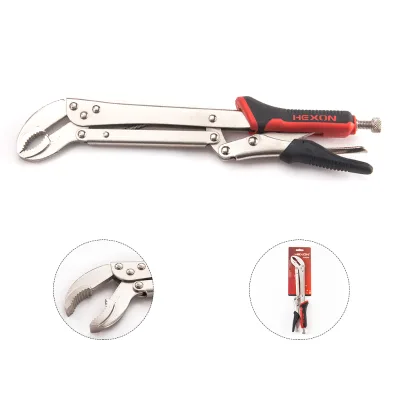 Extended Long Handle Carbon Steel Narrow Space 45 Degree Angle Pliers Long Nose Vise Grip Jaw Locking Pliers