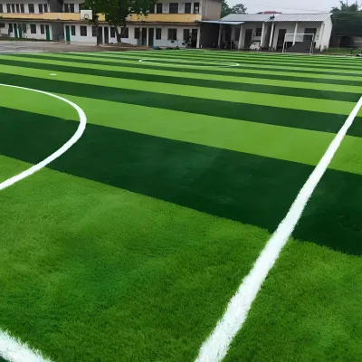 School Club 11-a-side Outdoor Sports Field Full Set High Quality Durable Eco-Friendly Light Green Artificial Turf Soccer Goal