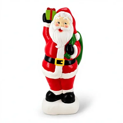 Classic Modern Santa Claus Outdoor Figure for Backyard Patio Porch Christmas Atmosphere Lighted Musical Option