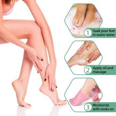 Soft Anti Slip Moisturizing Socks for Women Men Dry Cracking Skin Medium Size Silicone Gel Socks