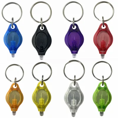 Custom Logo Mini Portable LED Keychain Flashlight Button Battery ABS Ultraviolet UV Torch Blacklights Outdoor