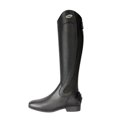 Horse Equipment Supplies Genuine Leather Horse Boots Breathable Zipper-Up Knee-high Winter Equestrian Riding Boots for Adult