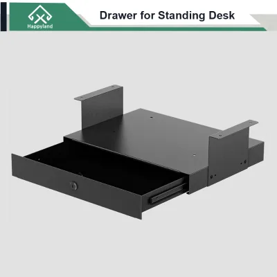 Undercounter Mount Design Steel Material Standing Desk Drawer with Lock for Electric Height Adjustable Desk