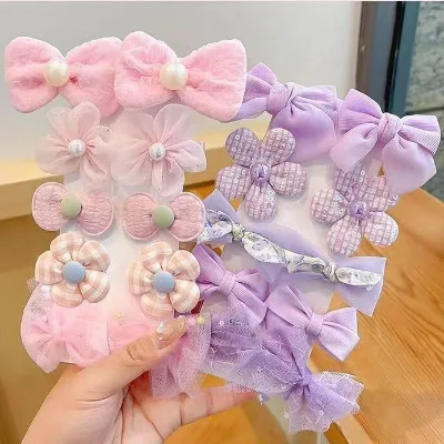 Korean Version of Cute Flower butterfly Hair Clip Children's Bangs Clip Does Not Hurt Hair Sweet Headdress Fabric Spun Hair Clip