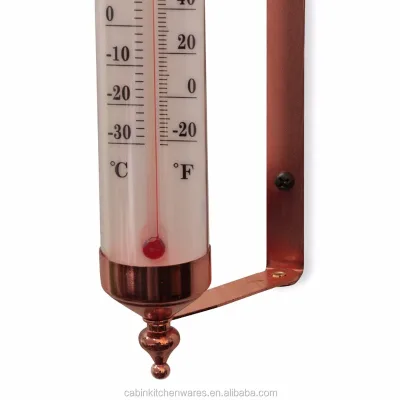 Adjustable Angle Antique Brass Garden Thermometer