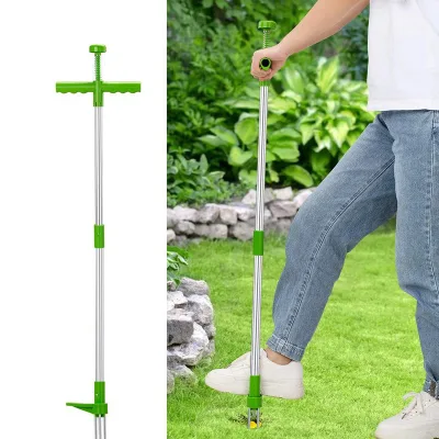 Lawn/Garden Stainless Steel Stand-Up Weeder Rustproof Root Puller Tool Foot Pedal Weed Extractor with Claw Gripper