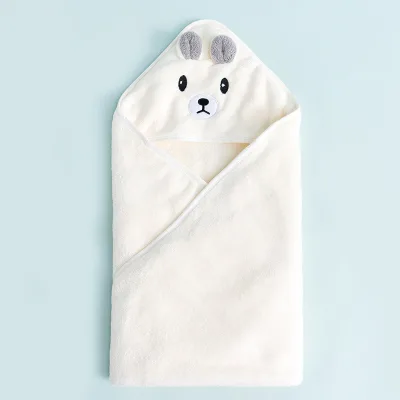 Baby Bath Towel Girl Boy Baby Coral Fleece Towel Newborn with Hood Cartoon