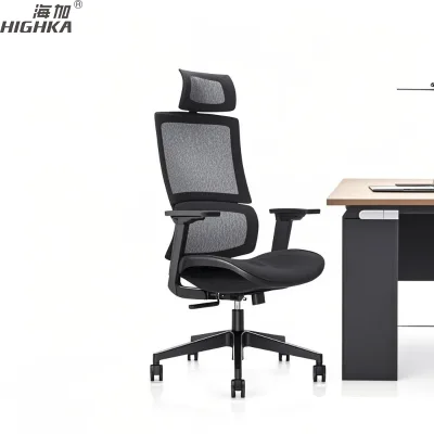 Professional ergonomic extra heavy duty mesh swivel task chair black with headrest