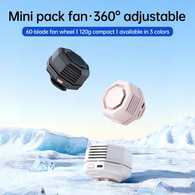 Waist Clip on Bladeless Ultra-Quiet Mini Personal Neck Fan 3 Speeds with 360°Adjustable Clip USB Rechargeable for Hiking Outdoor