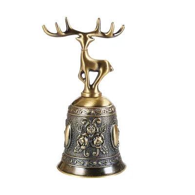 Christmas Style Metal Bell Bar Pastoral Handheld Call Bell for Restaurant Kindergarten Class Bell Engraved
