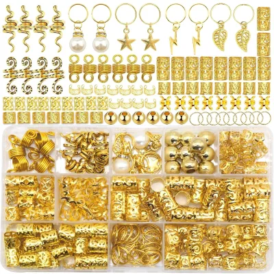 217 Pieces for Best-selling Electroplated Jewelry Accessories Braiding Iron Trims Wig Hair Ornaments Hair Clips Hair