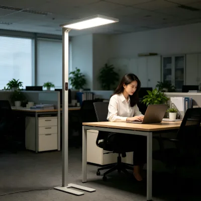 Modern Aluminum Floor Lamp LED Knob Control Dimmable Motion Sensing IP40 Protection White Light (3000K/4000K/5000K/6000K) High