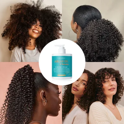 Private Label Curl Hair Care Treatment Essential Serum Natural Improve Curly Anti-frizz Soft Moisturizing Hair Oil Curly Cream