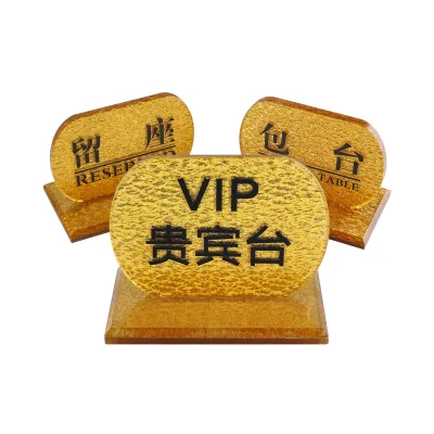YH Golden Acrylic Poker Accessories Reserved Sign Poker Table With Dealer Button