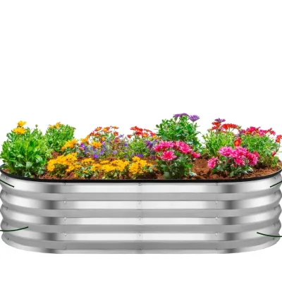 Metal Raised Planter Bed Galvanized Raised Garden Bed for Vegetables Planter Garden Boxes Iron Sheet Flowers Beds