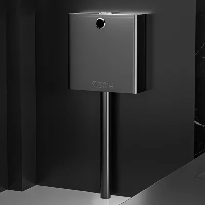 Black Manual Sensing Toilet Tank 304 Stainless Steel Toilet Water Tank Bathroom
