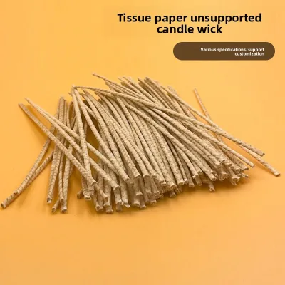 Cotton Paper Wick Wax-Free Smokeless Candle Cord Handmade Scented Candle Cotton Paper Cup Wick Cylindrical Shape
