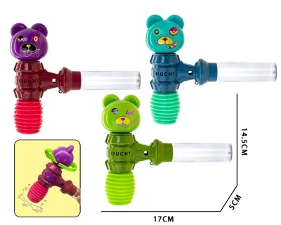 Plastic Bear Sounds Hammer Candy Toy for Preschool Kids