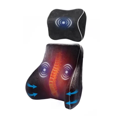 Lumbar,Back Support Pillow,Memory Foam Backrest,Back Massager Cushion With Heat for Back Pain Relief
