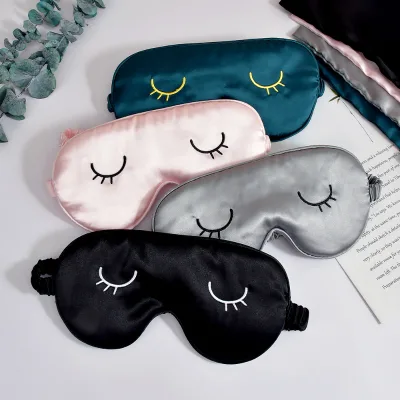 Custom Logo Sleep Mask Eyelash Extension Adjustable Strap Travel Eyes Masking for Sleep with Drawstring Bag
