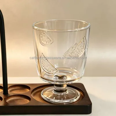New Products Fruit Glass Goblets Orange/Strawberry/Cherry for Wine/Ice Cream/Cocktail/Juice/Drinks