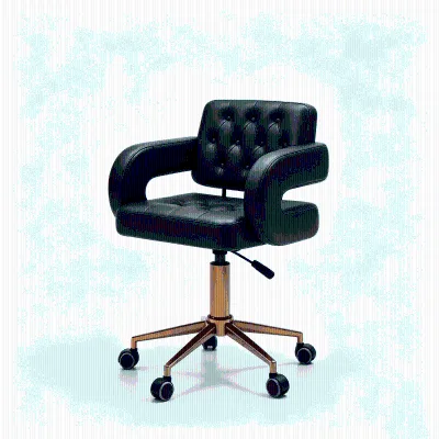 Modern Salon Furniture Adjustable Swivel Stool Backrest PU Leather Rolling Chair Featuring Steel Base Tilting for Beauty Spa