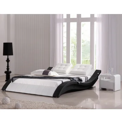 Designer Modern Real Genuine Leather Soft Bed, Double Bed King/Queen Size Bedroom Home Furniture Hot Sale European Style